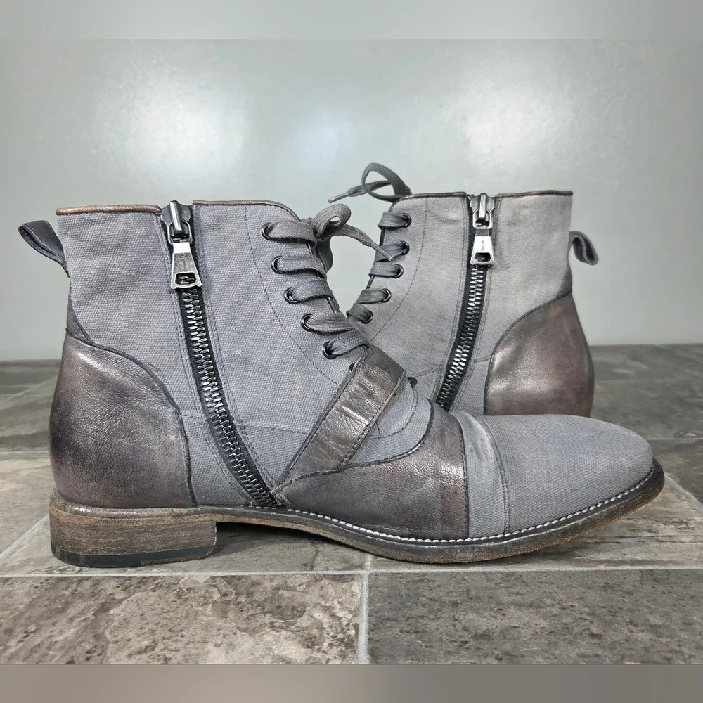 JOHN VARVATOS FLEETWOOD BUCKLE CRICKET LEATHER BOOTS.